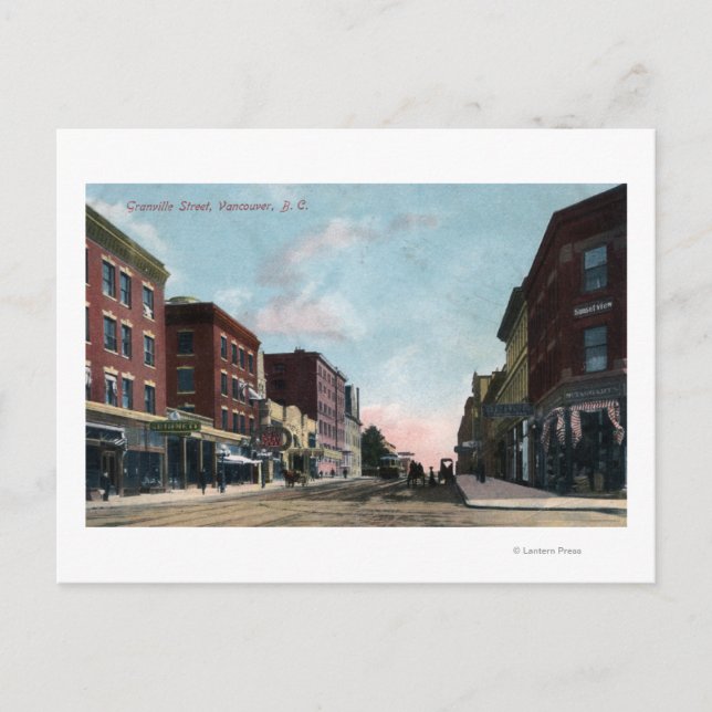 Postal Vista de la calle Granville (Anverso)