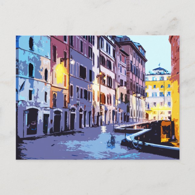 Postal Vista de la calle Pantheon Rome Italia (Anverso)