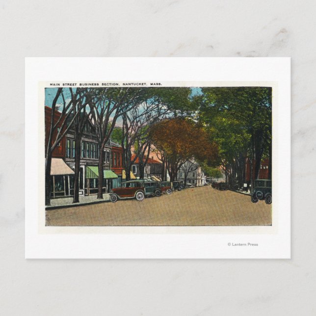 Postal Vista de la calle principal de la sección de negoc (Anverso)