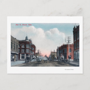 Postal Vista de la calle principal y de los transportes d