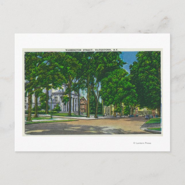Postal Vista de la calle Washington (Anverso)