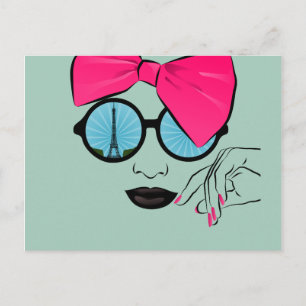 Postal Vista de la cara sobredimensionada de la reverenci