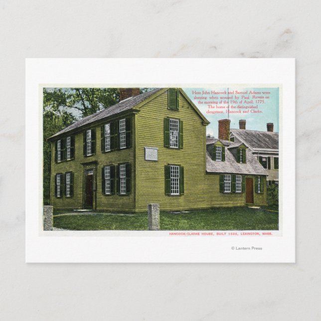 Postal Vista de la casa de Hancock Clark vieja # 2 (Anverso)