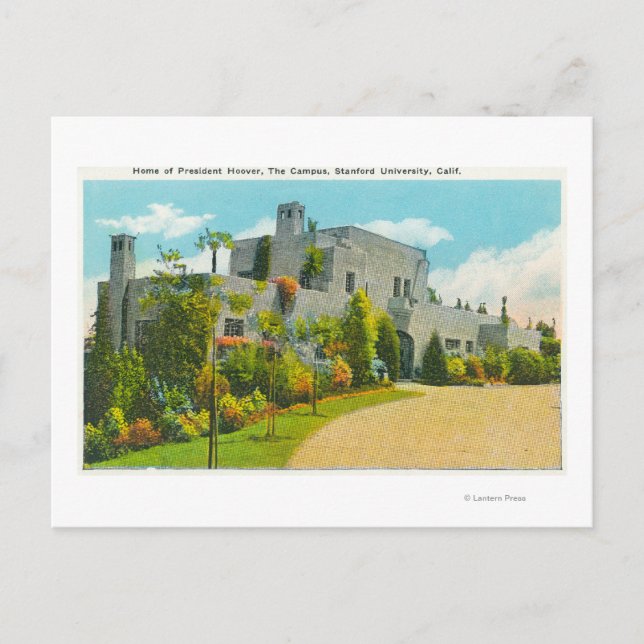 Postal Vista de la casa de Hoover, campus de Stanford U (Anverso)