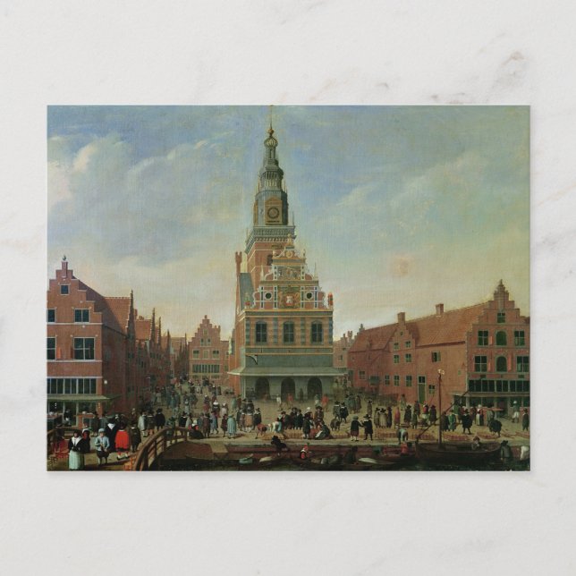 Postal Vista de la casa de trabajo y el mercado del queso (Anverso)