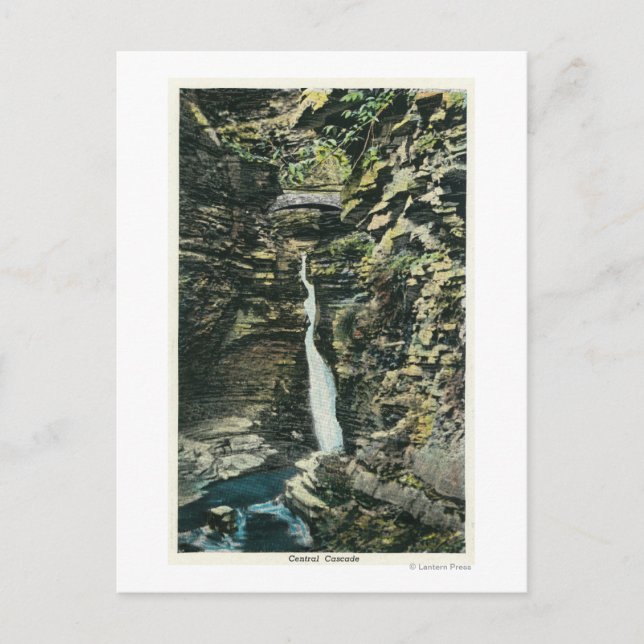 Postal Vista de la Cascada Central (Anverso)