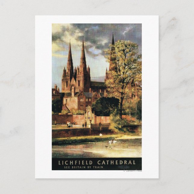 Postal Vista de la Catedral de Lichfield (Anverso)