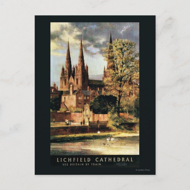 Postal Vista de la Catedral de Lichfield (Anverso)