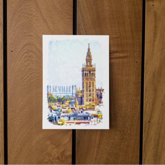 Postal Vista de la Ciudad Catedral de Sevilla (seville spain cathedral postcard)