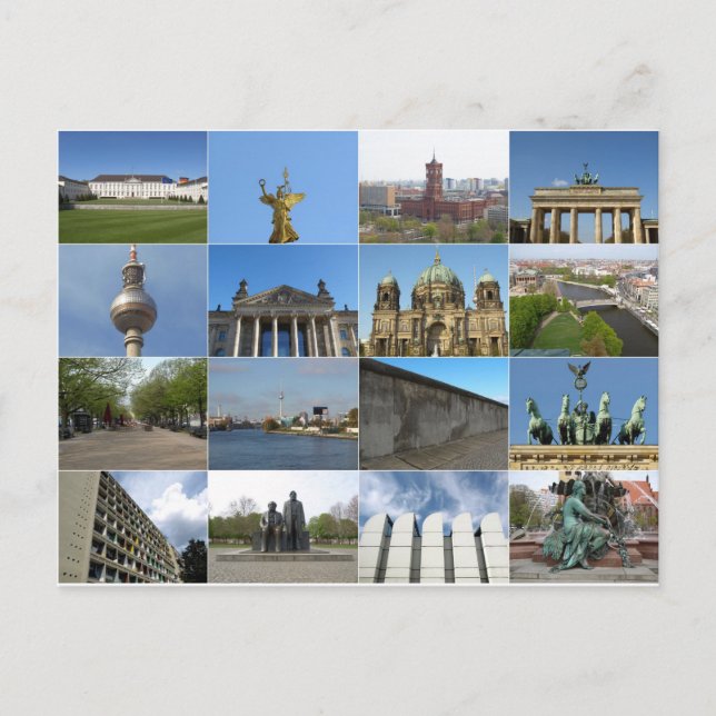 Postal Vista de la ciudad de Berlín en Alemania (Anverso)