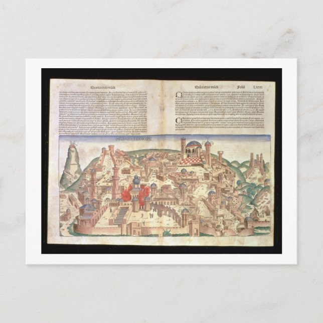 Postal Vista de la ciudad de Jerusalén, desde el Nurember (Anverso)