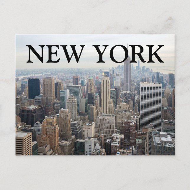 Postal Vista de la ciudad de noche | Nueva York (Anverso)