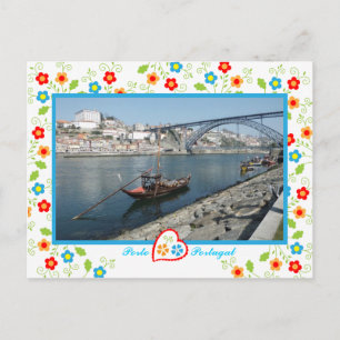 Postal Vista de la ciudad de Oporto a través del río y el