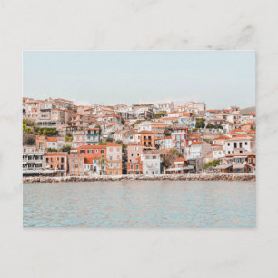 Postal Vista de la ciudad de Parga desde el mar, Grecia