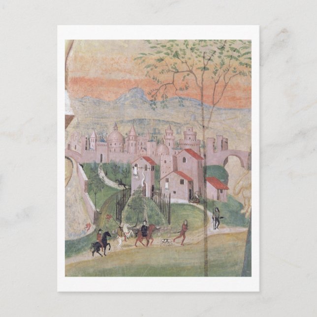 Postal Vista de la ciudad de Prato, detalles del Crucifix (Anverso)