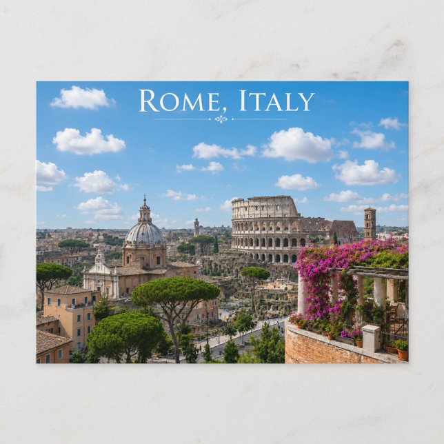 Postal Vista de la Ciudad de Roma (Anverso)