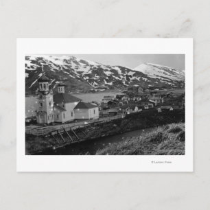Postal Vista de la ciudad de Unalaska, Fotografía de Alas