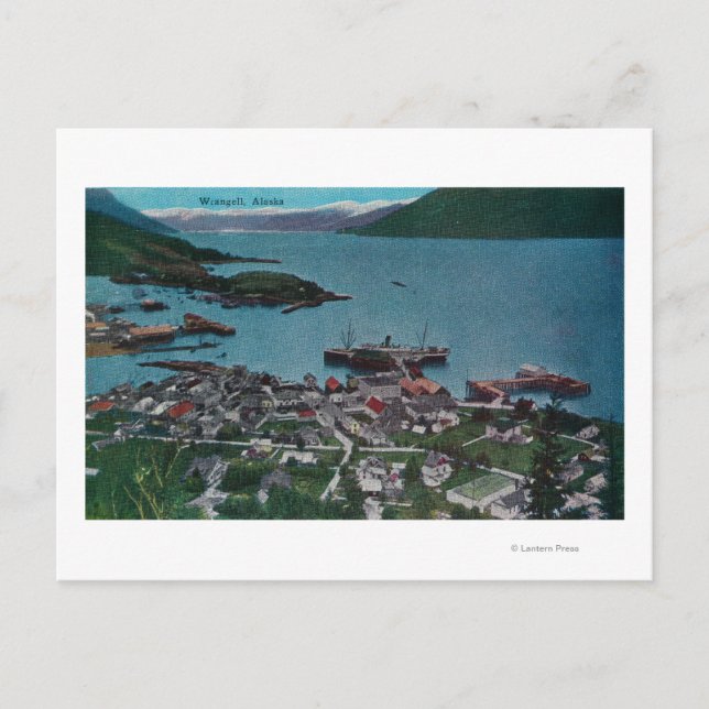 Postal Vista de la ciudad de Wrangell, AlaskaWrangell, AK (Anverso)