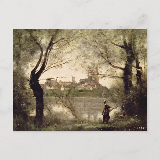 Postal Vista de la ciudad y Catedral de Mantes (Anverso)