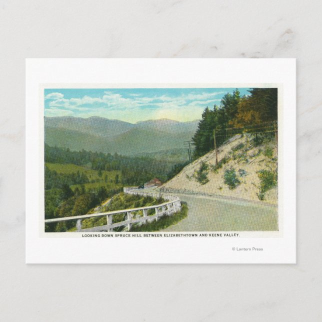 Postal Vista de la colina Spruce antes del valle Keene (Anverso)