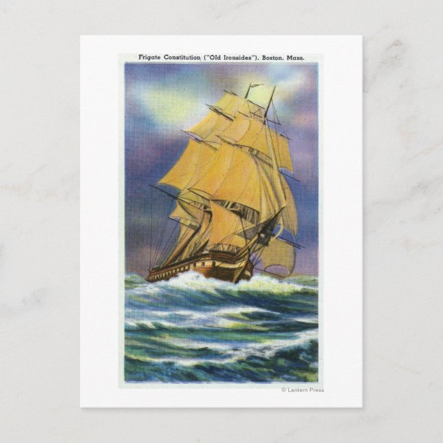 Postal Vista de la Constitución de Frigate, antiguas fron (Anverso)