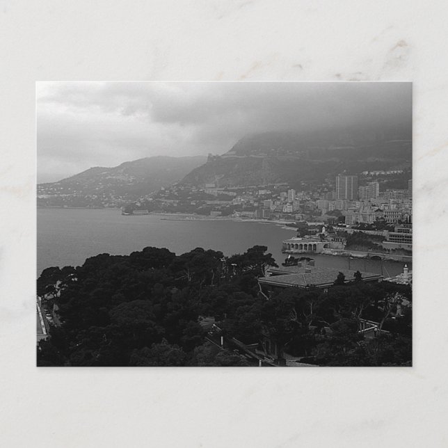 Postal Vista de la costa de Mónaco Monte Carlo (Anverso)