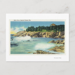 Postal Vista de la cueva de niños en la isla de Squirrel