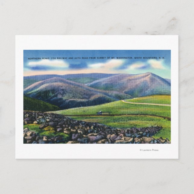 Postal Vista de la cumbre del Cog Rail, picos del norte (Anverso)