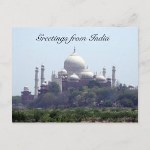 Postal vista de la cúpula de taj mahal