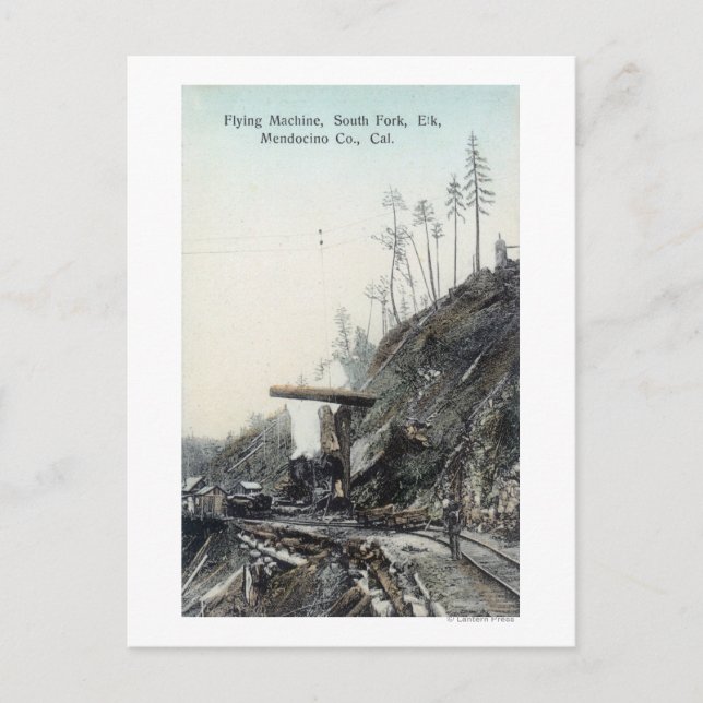Postal Vista de la Enseñanza Voladora, South ForkElk, CA (Anverso)