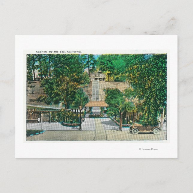 Postal Vista de la Escalinata del Capitolio, CA (Anverso)