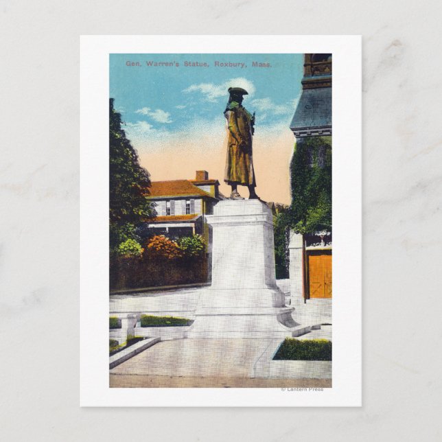 Postal Vista de la estatua del General Warren (Anverso)