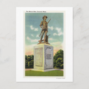 Postal Vista de la estatua del Minute Man