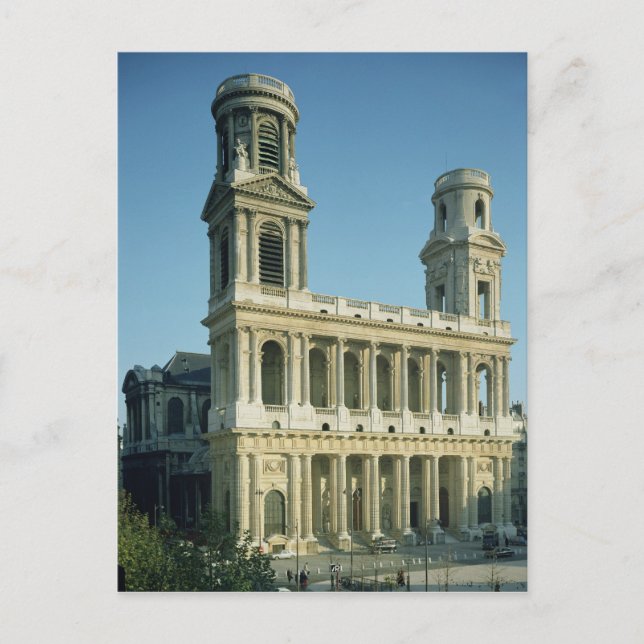 Postal Vista de la fachada de la Iglesia de (Anverso)