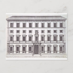 Postal Vista de la fachada del Palazzo Marchese, Roma, de