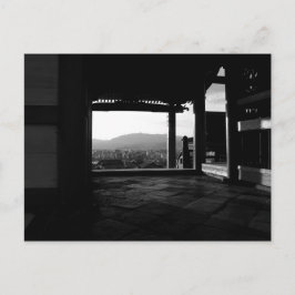 Postal Vista de la fotografía en blanco y negro de Kioto