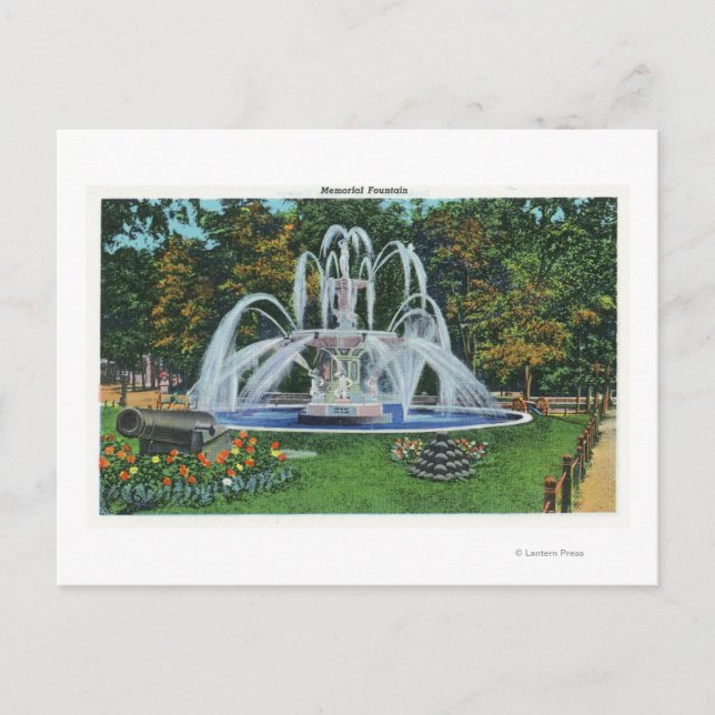 Postal Vista de la Fuente Conmemorativa, Vassar College (Anverso)