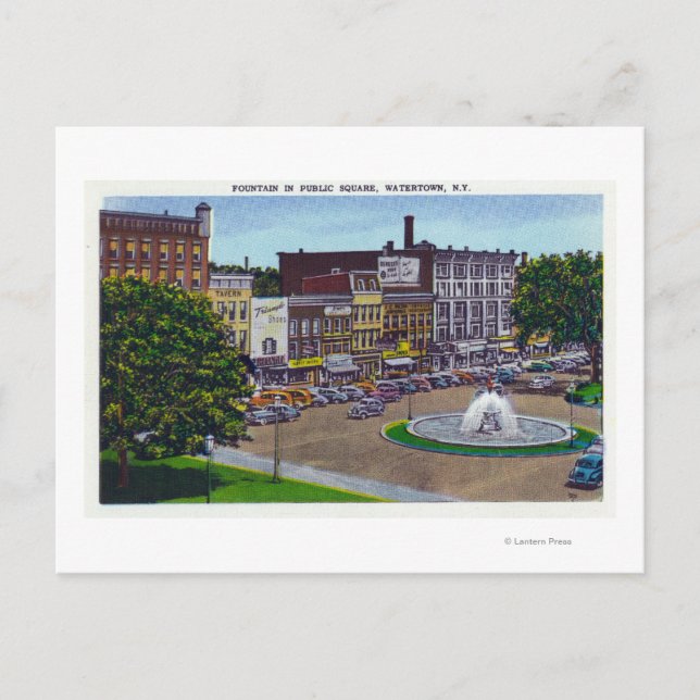 Postal Vista de la Fuente de la Plaza Pública (Anverso)