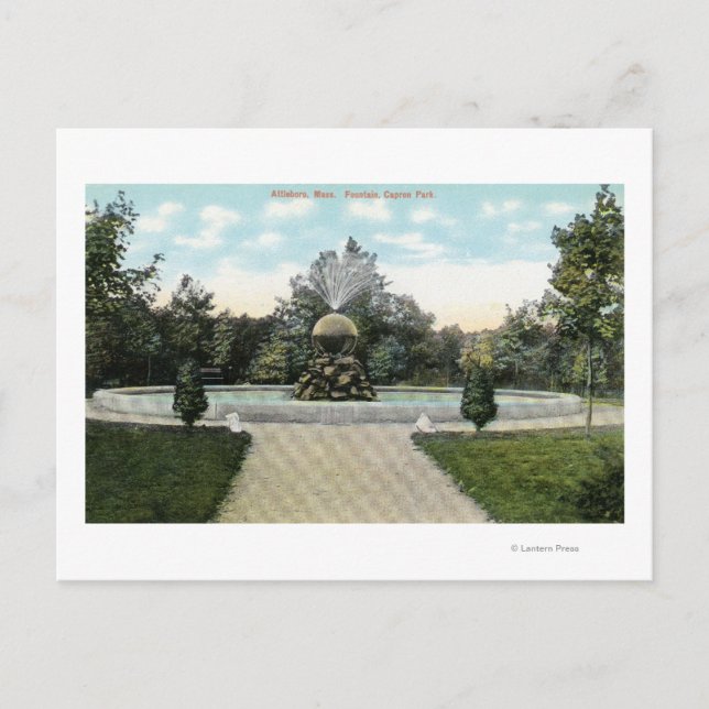 Postal Vista de la fuente sobre el parque Capron (Anverso)