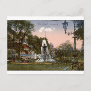 Postal Vista de la fuente vintage de Corneliusplatz en Dü