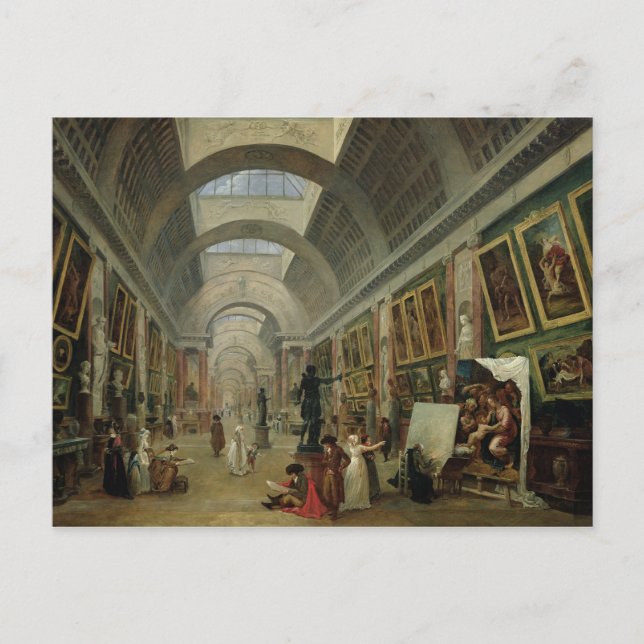 Postal Vista de la Gran Galería del Louvre, 1796 (Anverso)