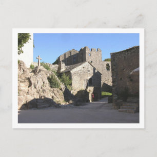 Postal Vista de la iglesia fortificada construida por los