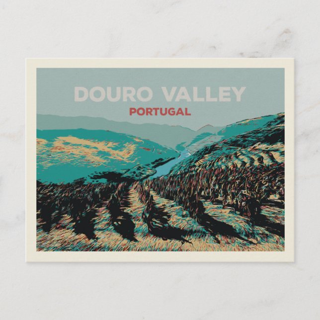 Postal Vista de la ilustración del valle del Duero, Portu (Anverso)