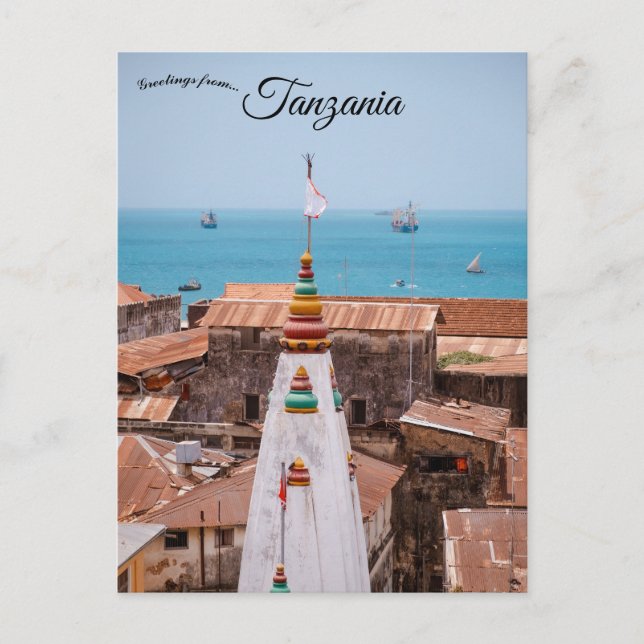 Postal Vista de la isla de Zanzíbar Tanzania (Anverso)