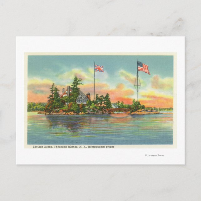 Postal Vista de la isla de Zavikon (Anverso)