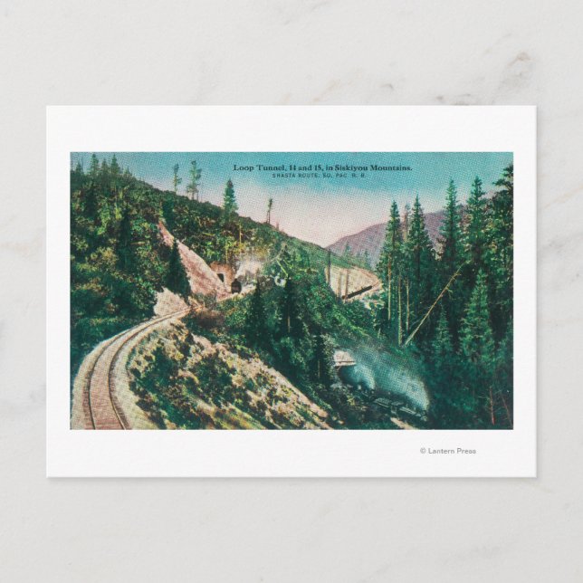 Postal Vista de la línea de ferrocarril del Pacífico Sur (Anverso)