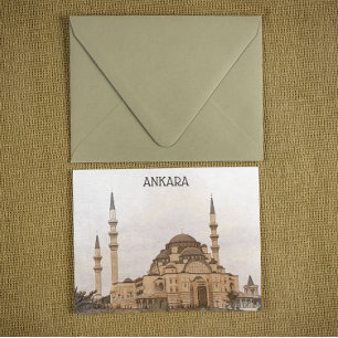 Postal Vista de la Mezquita de Kocatepe de Ankara Turquía