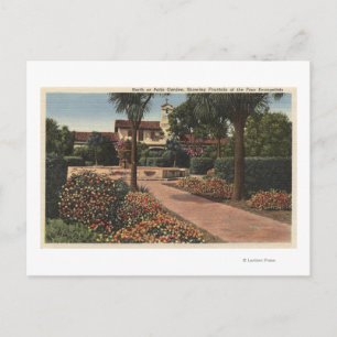 Postal Vista de la Misión, Patio Gardens