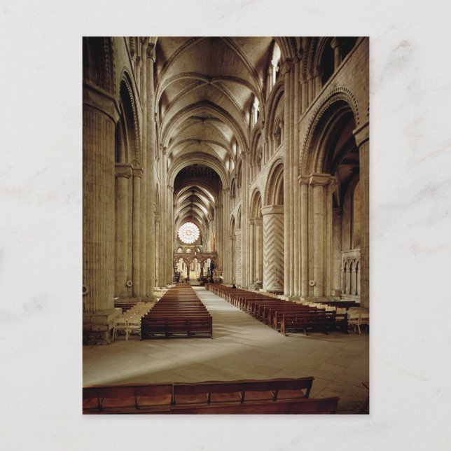 Postal Vista de la nave, construida entre 1093 y 1289 (Anverso)