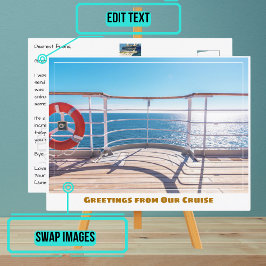 Postal Vista de la navegación de un barco de crucero al m